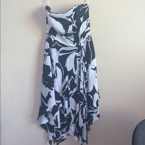 White House Black Market B&W Floral Dress